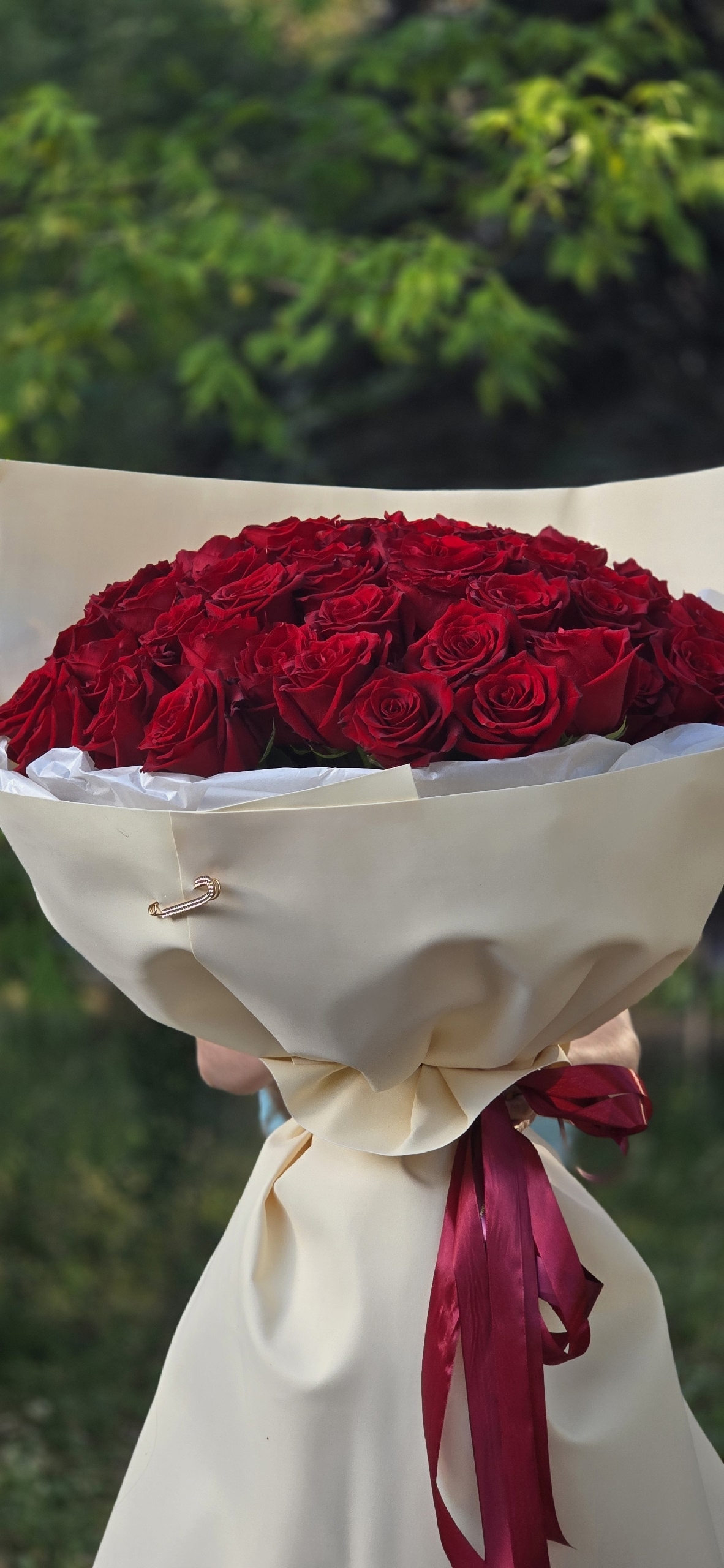 51 красная роза — 100 см